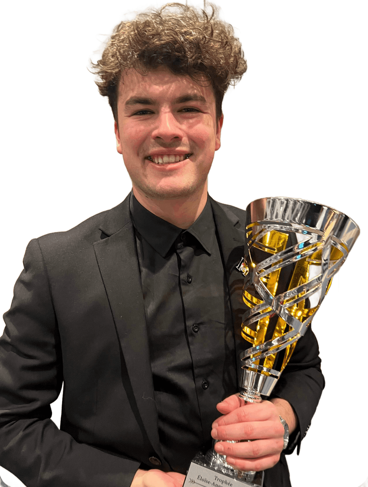 Holding the Trophée Éloïse-Angers award